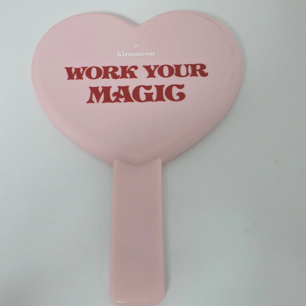 NEW IN BAG! Kiramoon The Heart Mirror Hand Held With Reusable‎ Bubble Bag
